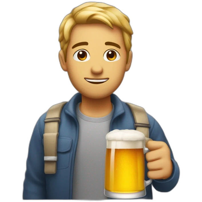 Moi avec une bière  emoji