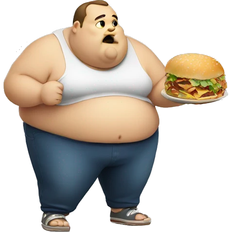 fat man eating food emoji