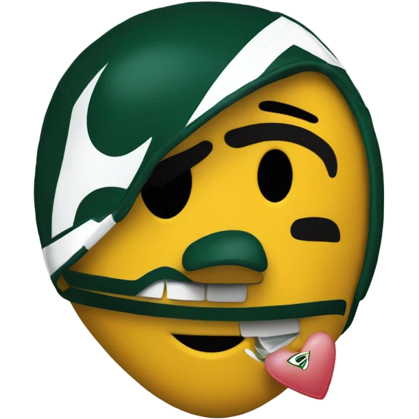 Packers cheesehead with heart eyes emoji