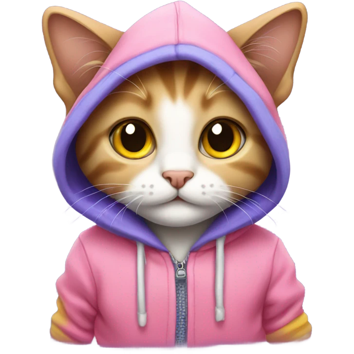 kitty wearing a hoodie emoji