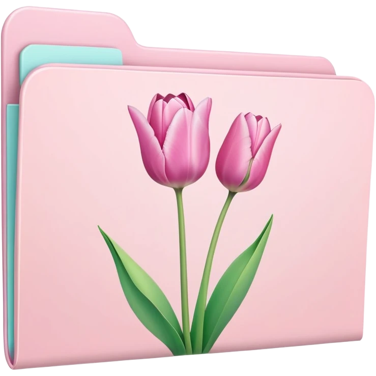 pastel file folder with tulip picture  emoji