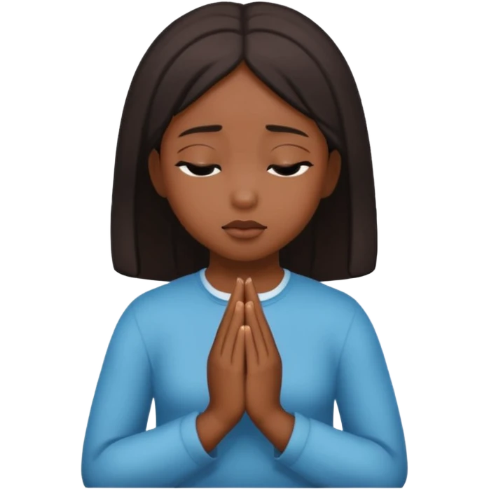 Faça uma menina orando negra  emoji