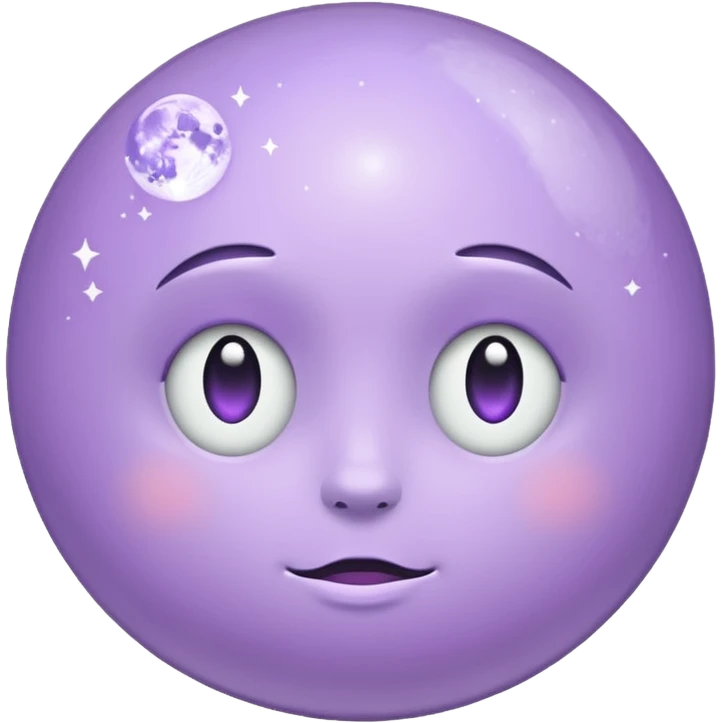 realistic looking lilac moon emoji