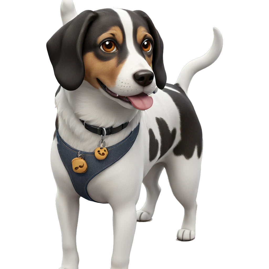 playful dog with brown eyes emoji