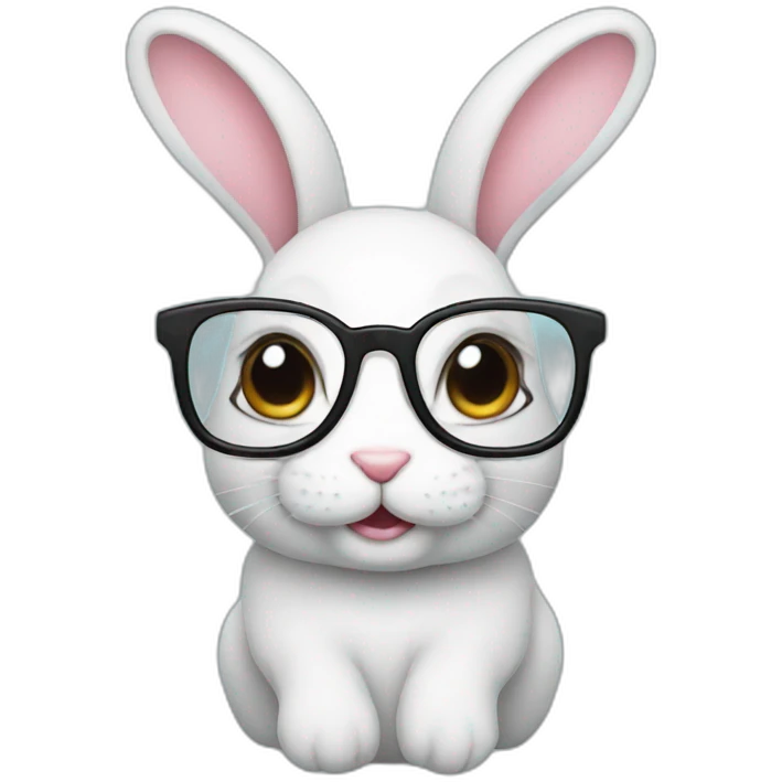 Bunny with glasses emoji