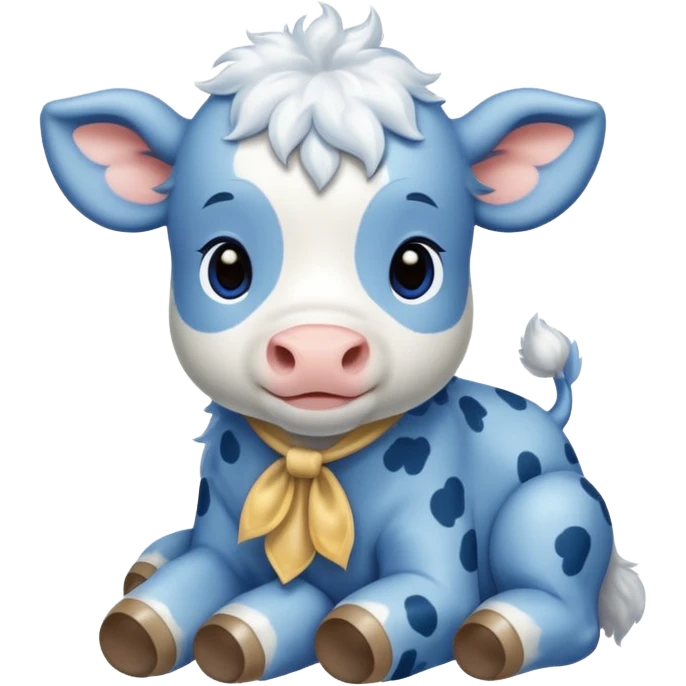 Vaca tierna azul emoji