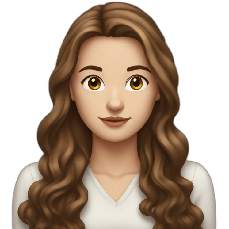 23 years old white and beautiful woman with a long brown hair emoji
