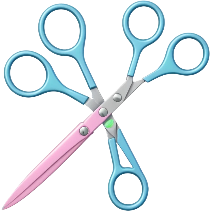 professional scissors in pastel colors iOS Apple emoji style emoji