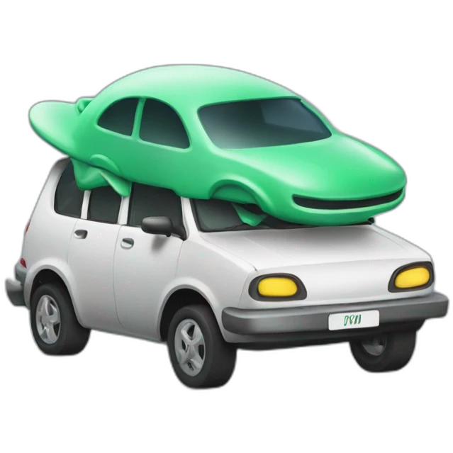 Alien limpiando coche emoji