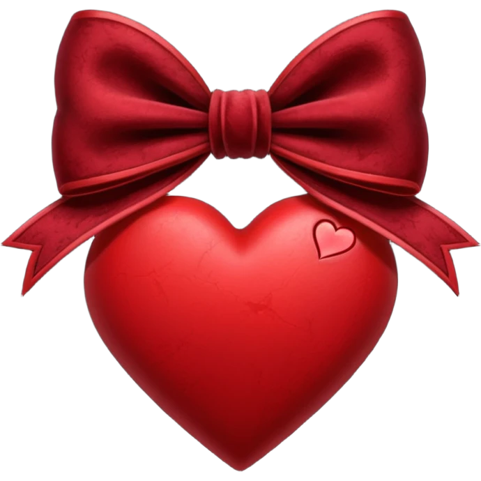 heart with a velvet bow, goth emoji