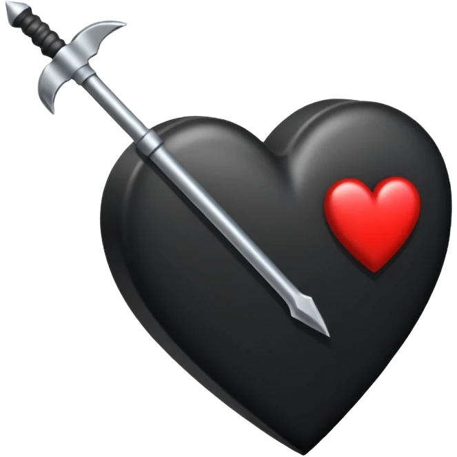 Corazón negro con una flecha emoji