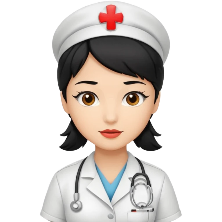 Nurse black hair emoji