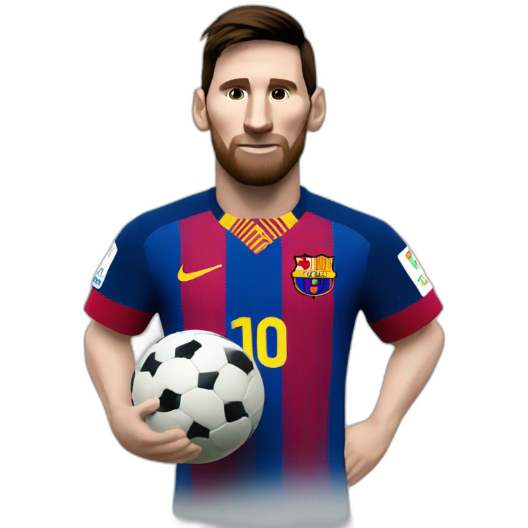 Lionel Messi with a funded next logo emoji