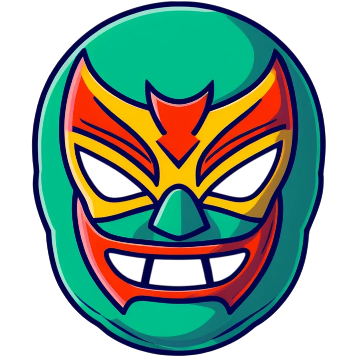 sinister luchador mask with evil expression emoji