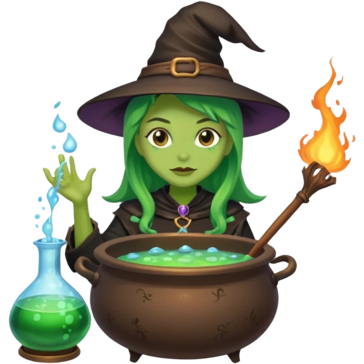 green witch cooking potion emoji
