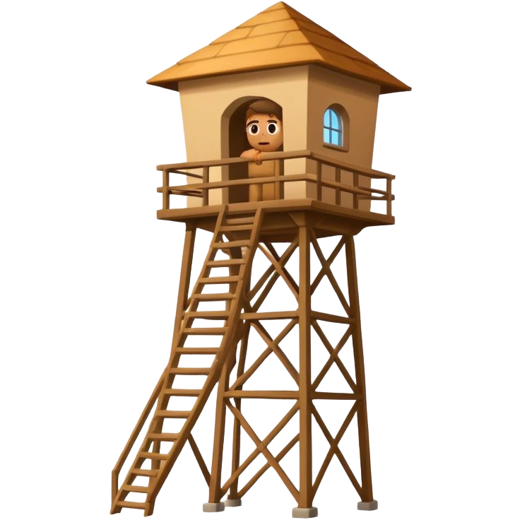 Man looking out of watchtower emoji