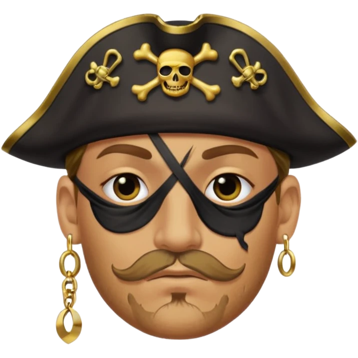 pirate with black eyepatch covering one eye emoji