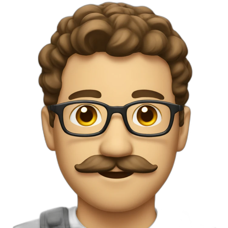 Homme avec une moustache fliege emoji