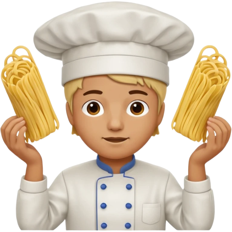 лапша висит на правом и левом уже человека emoji