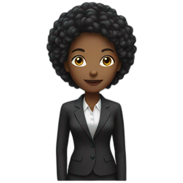 Black woman in slim suite emoji