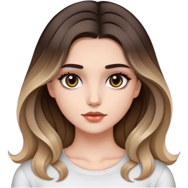 Chica de ojos oscuros con balayage emoji