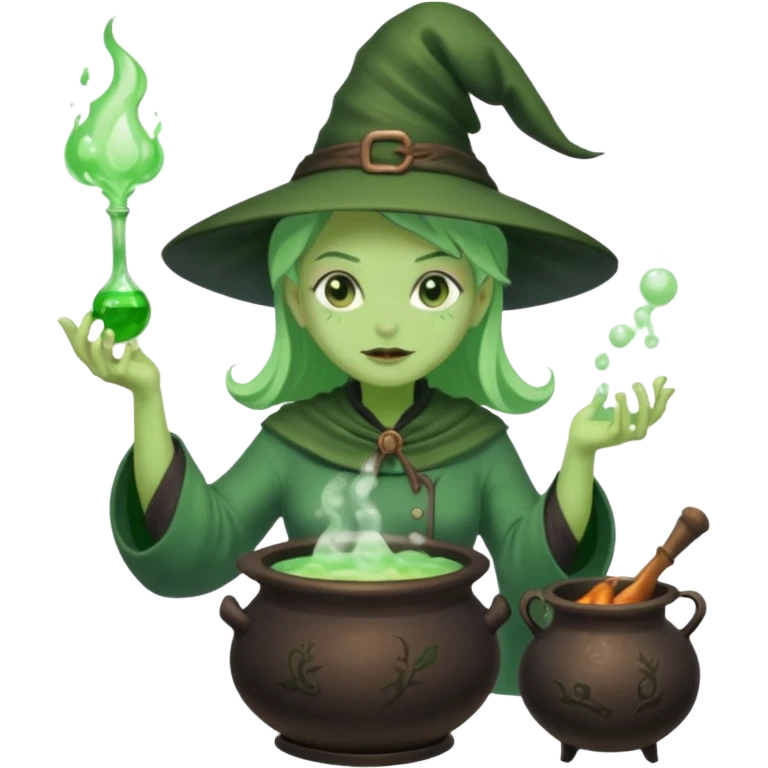 green witch cooking potion emoji