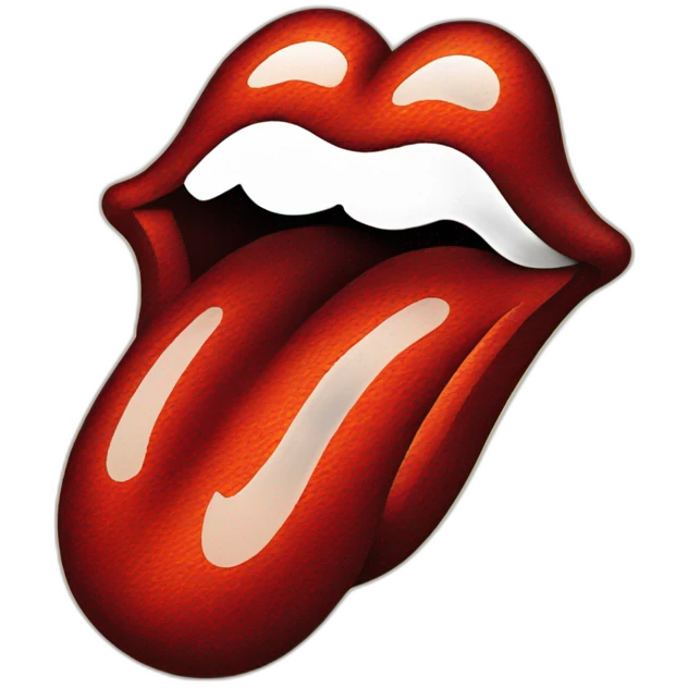 rolling stones logo with cigar emoji