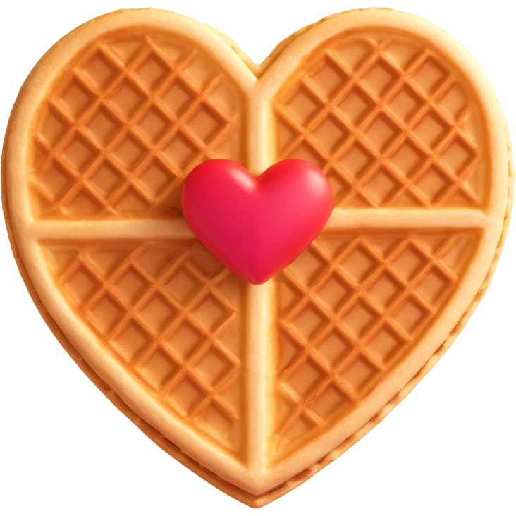 simple heart-shaped waffle, crisp edges, no toppings, focus on texture emoji
