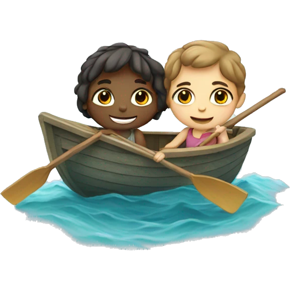 Boy and girl in a boat emoji