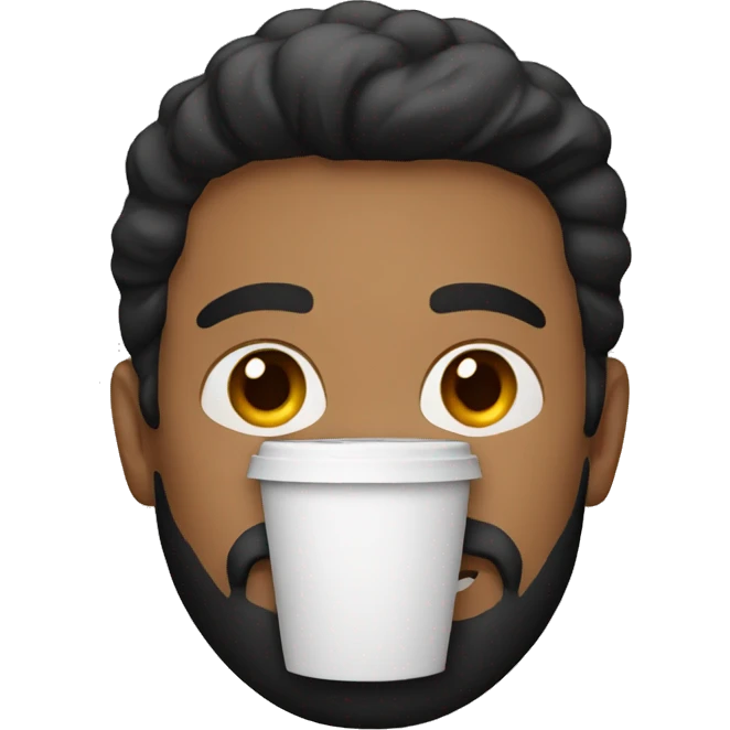 white man with cup and black beard emoji