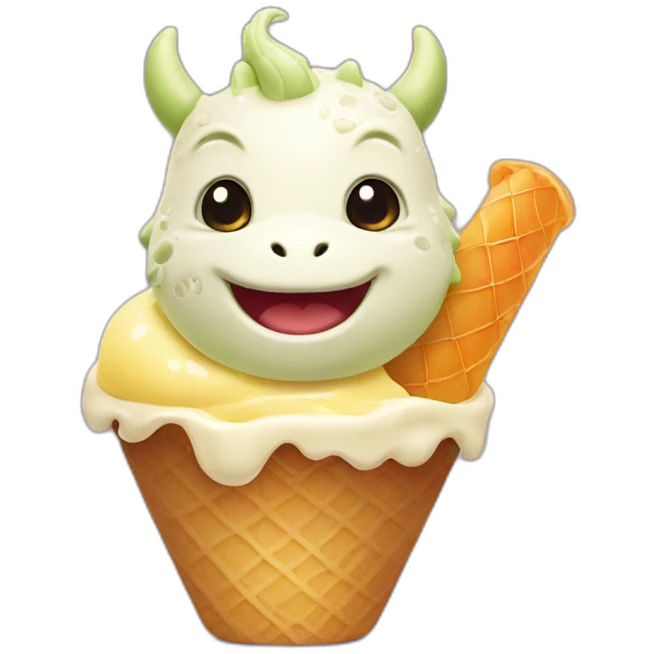 Cute dragon gelato emoji