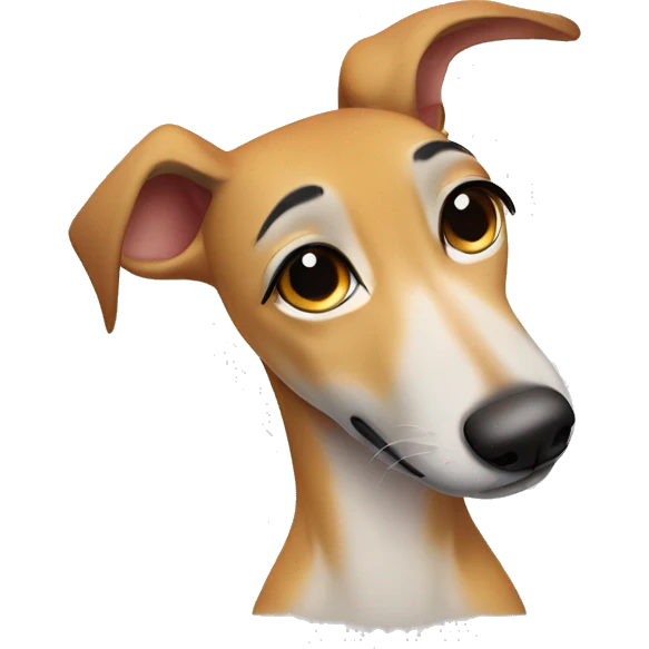fawn tiger greyhound close eyes with pawls  emoji