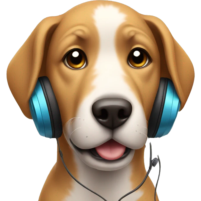 a dog with headphones emoji