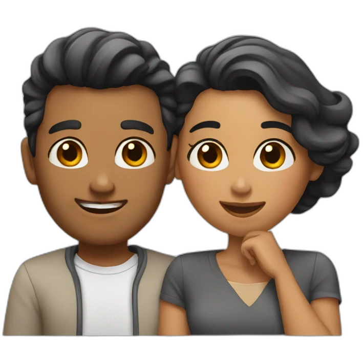 Couple making up emoji