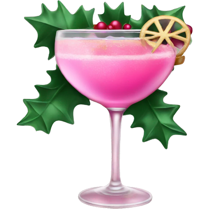 Pink Christmas cocktail  emoji