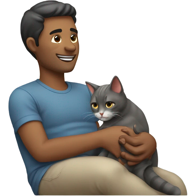 Man petting a cat  emoji