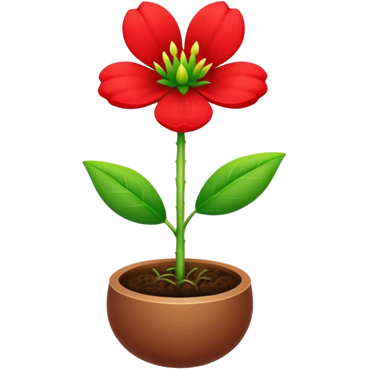 Broto de planta de flor vermelha emoji