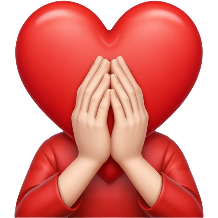 red praying hands with heart emoji