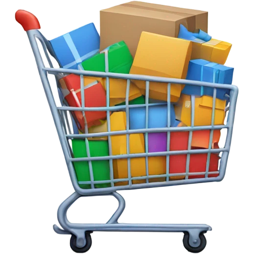 Simple online cart logo filled with boxes emoji