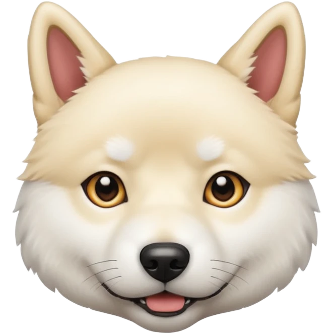 White Jindo dog has shrap face line emoji