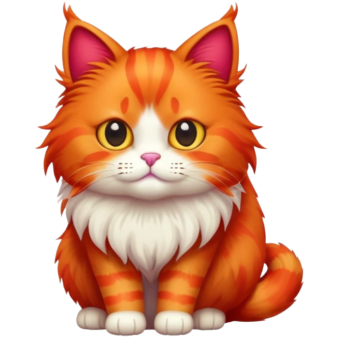 red colorful cat emoji