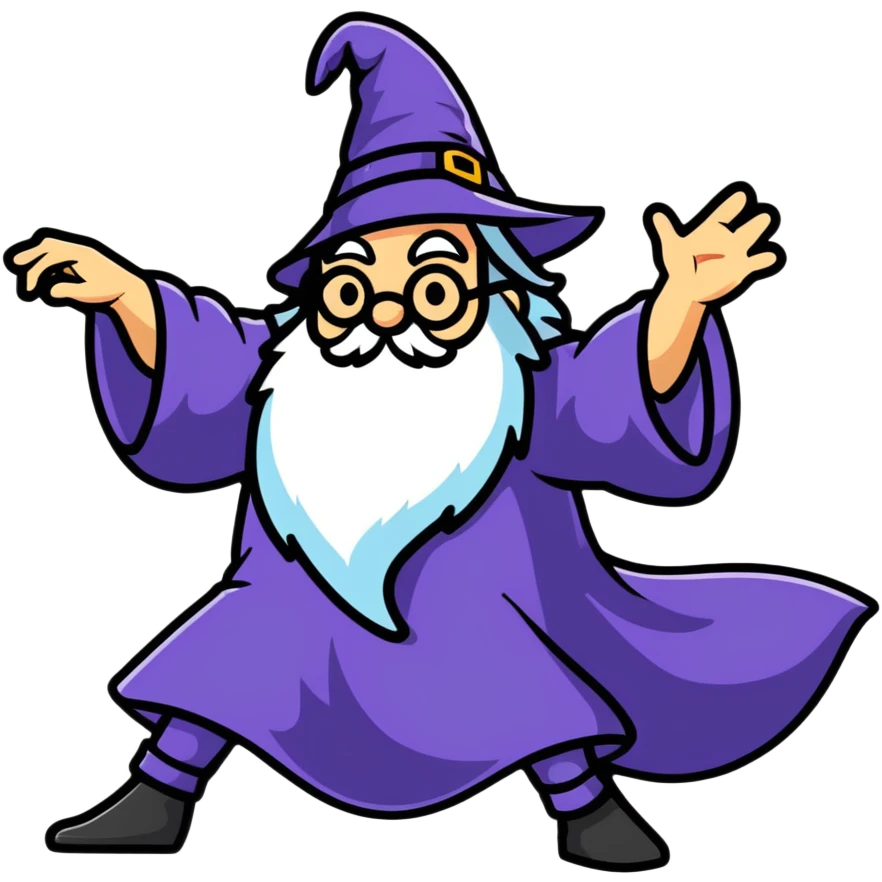 wizard in a dynamic pose emoji