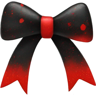 Black and red bow with splatters of red emoji