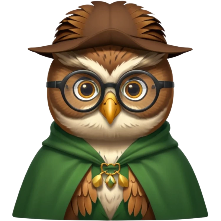 owl professor in green cloak  emoji