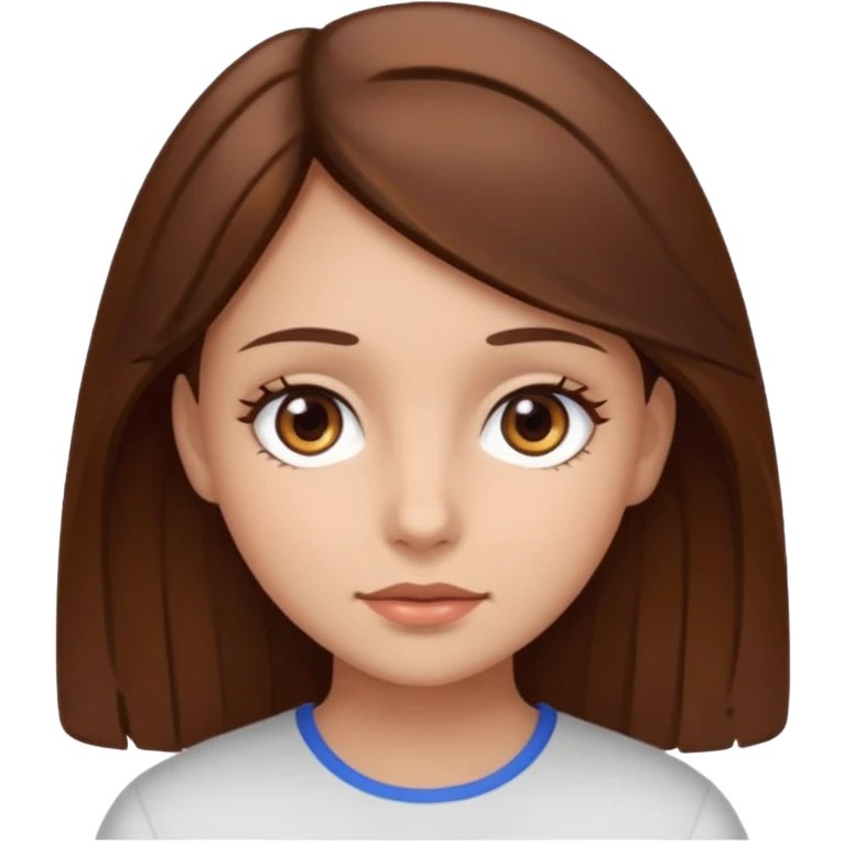 Girl with brown eyes and brown hair  emoji