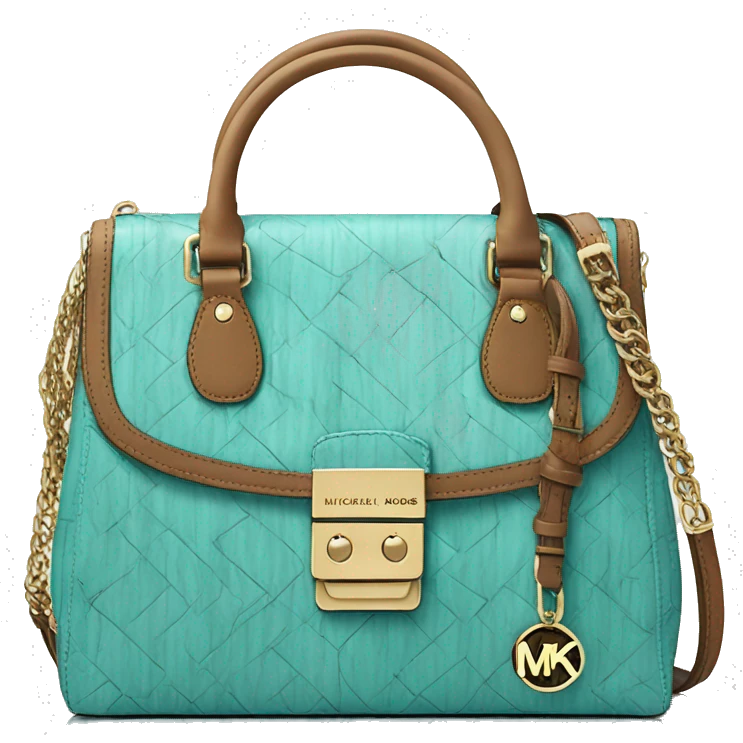 Realistic Michael kors cracked turquoise pattern satchel purse. emoji