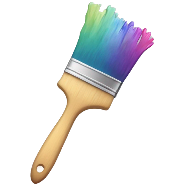 Paintbrush with pastel rainbow paint emoji