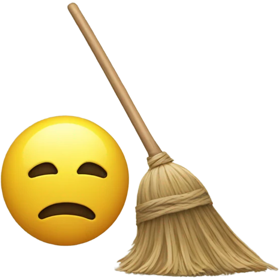 Two balls with a broom in the middle emoji