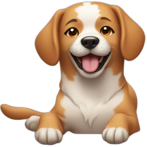 Dog enjoying massage emoji