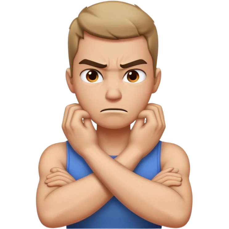 arms crossed hands on neck angry emoji
